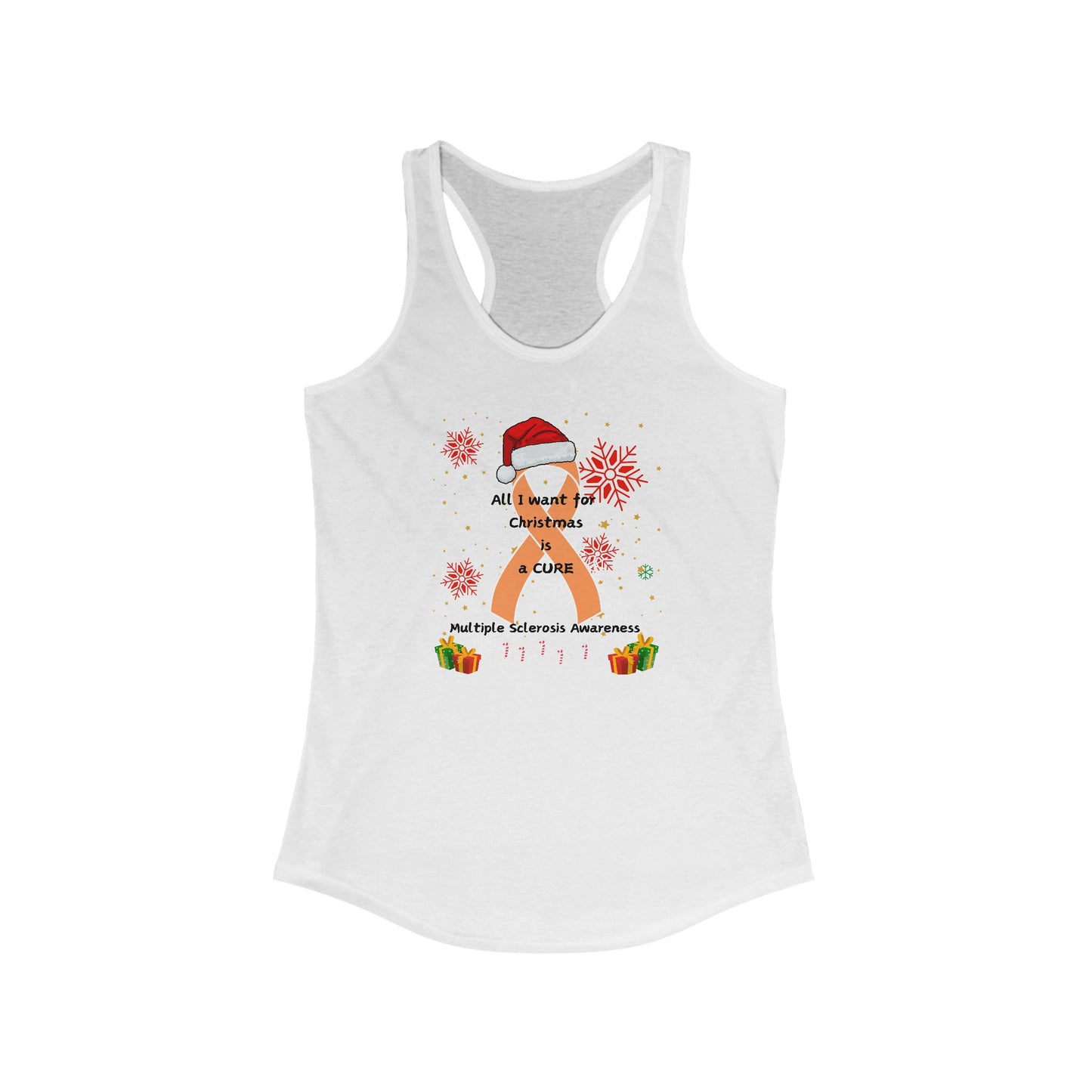 Multiple Sclerosis Awareness All I Want for Christmas Women's Racerback Tank