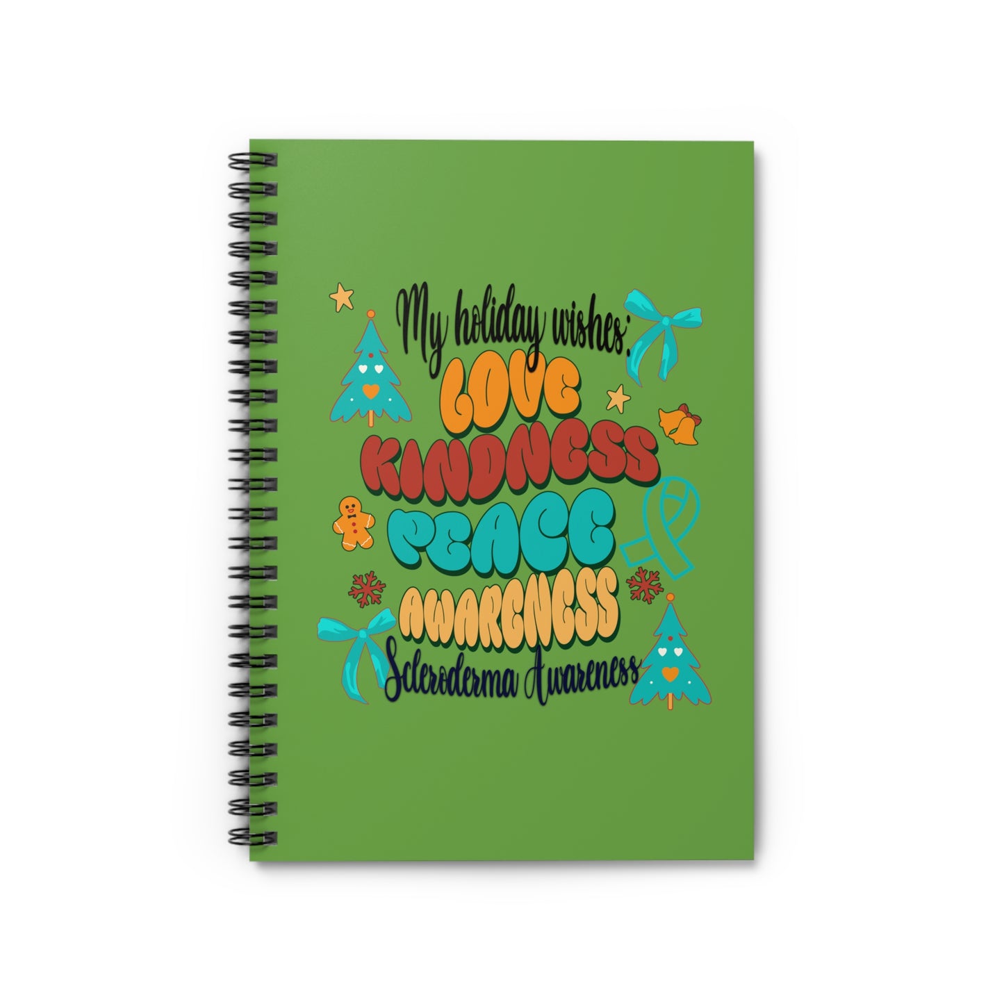 Scleroderma Awareness Holiday Wishes Spiral Notebook - Ruled Line