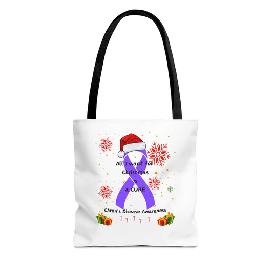 Chron's Disease Awareness All I Want for Christmas Tote Bag