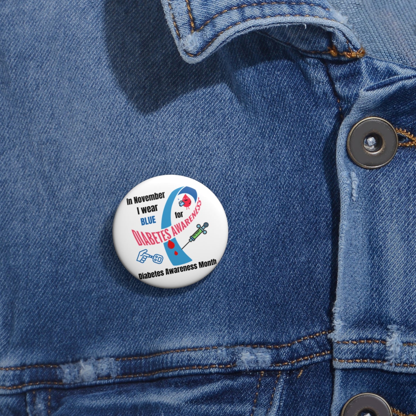 Diabetes Awareness Accessory Pin Buttons