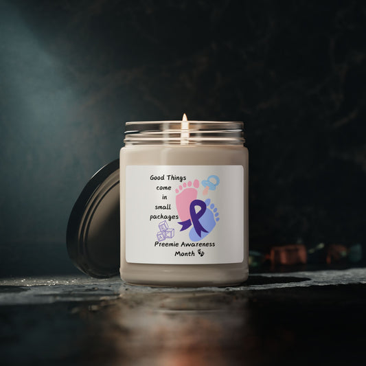 Preemie Awareness Prematurity Awareness Scented Soy Candle, 9oz