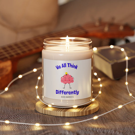 Scented Soy Candle, 9oz ADHD awareness we all think differently