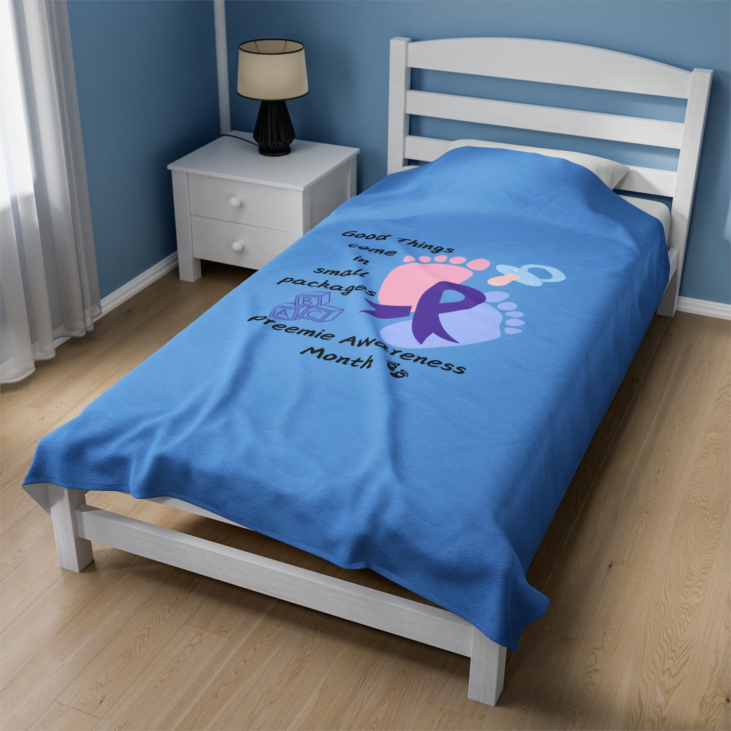 Preemie Awareness Prematurity Awareness Velveteen Plush Blanket