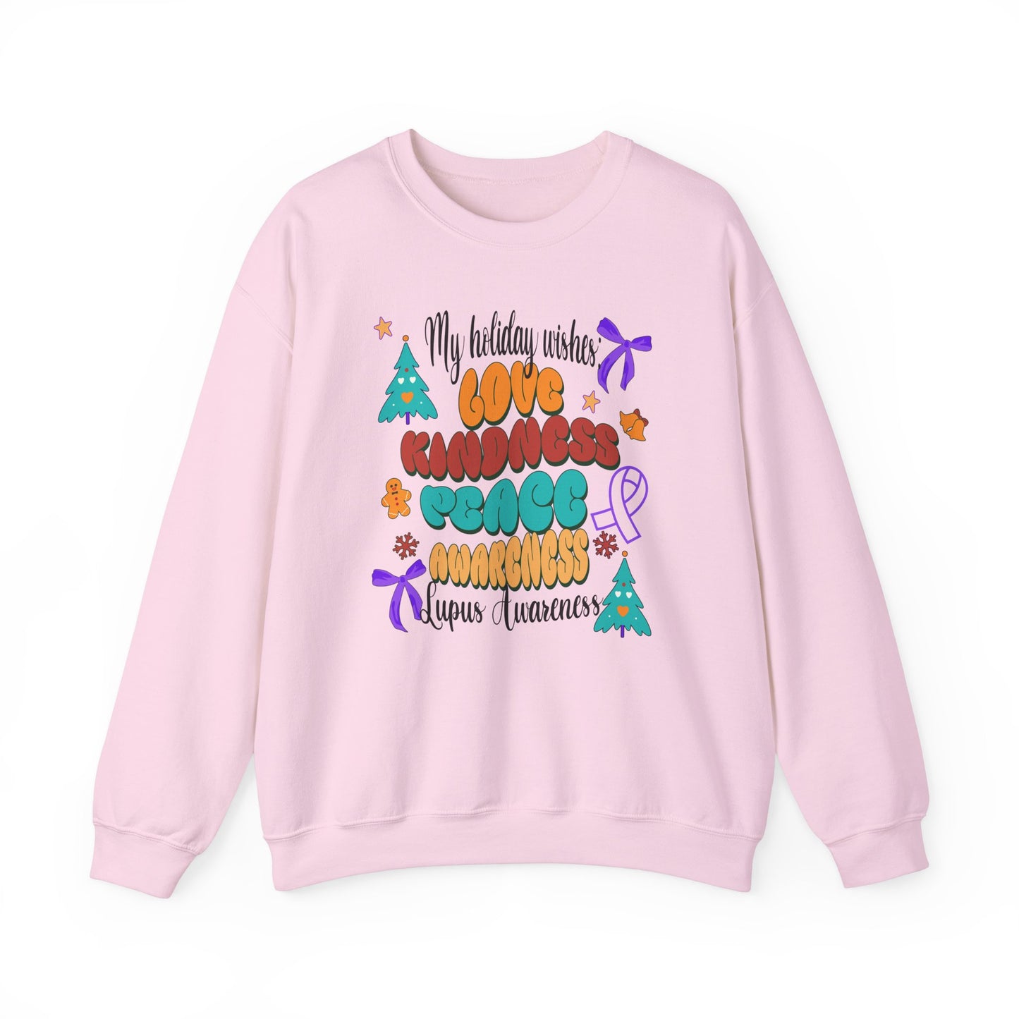 Lupus Awareness Holiday Wishes Crewneck Sweatshirt