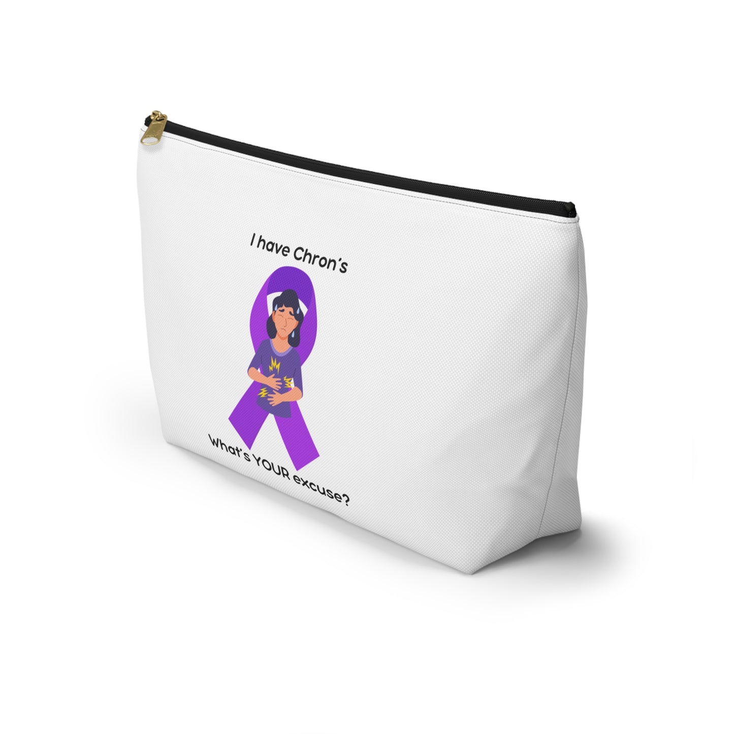 Chron's Disease Awareness Accessory Pouch w T-bottom