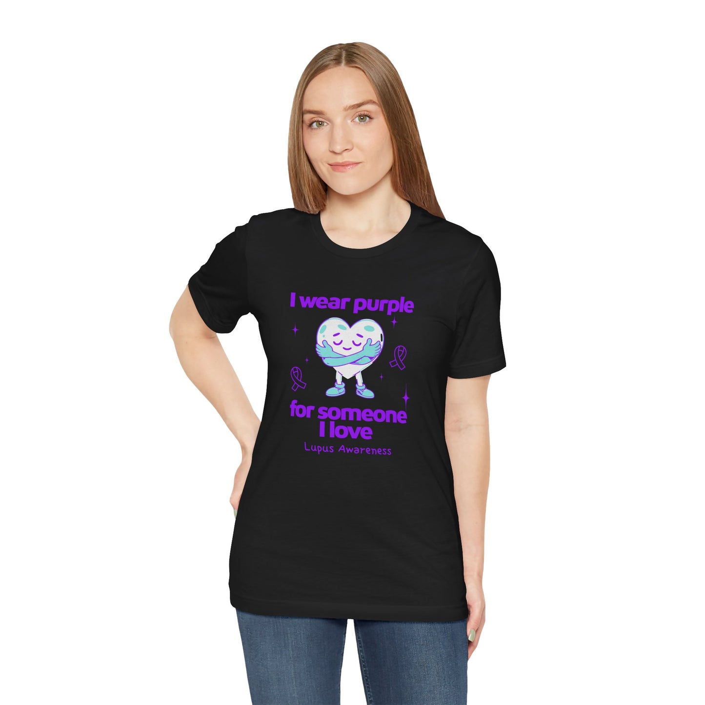 Lupus Awareness I Wear Purple for Someone I Love Unisex Jersey Short Sleeve Tee