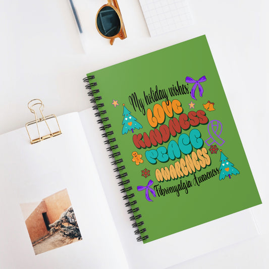 Fibromyalgia Awareness Holiday Wishes Spiral Notebook - Ruled Line