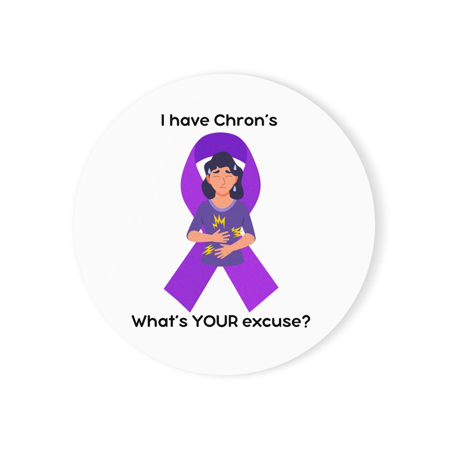 Chron's Disease Awareness Cork Back Coaster