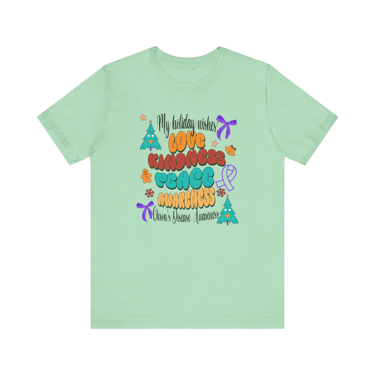 Chron's Disease Awareness Holiday Theme Unisex Jersey Short Sleeve Tee