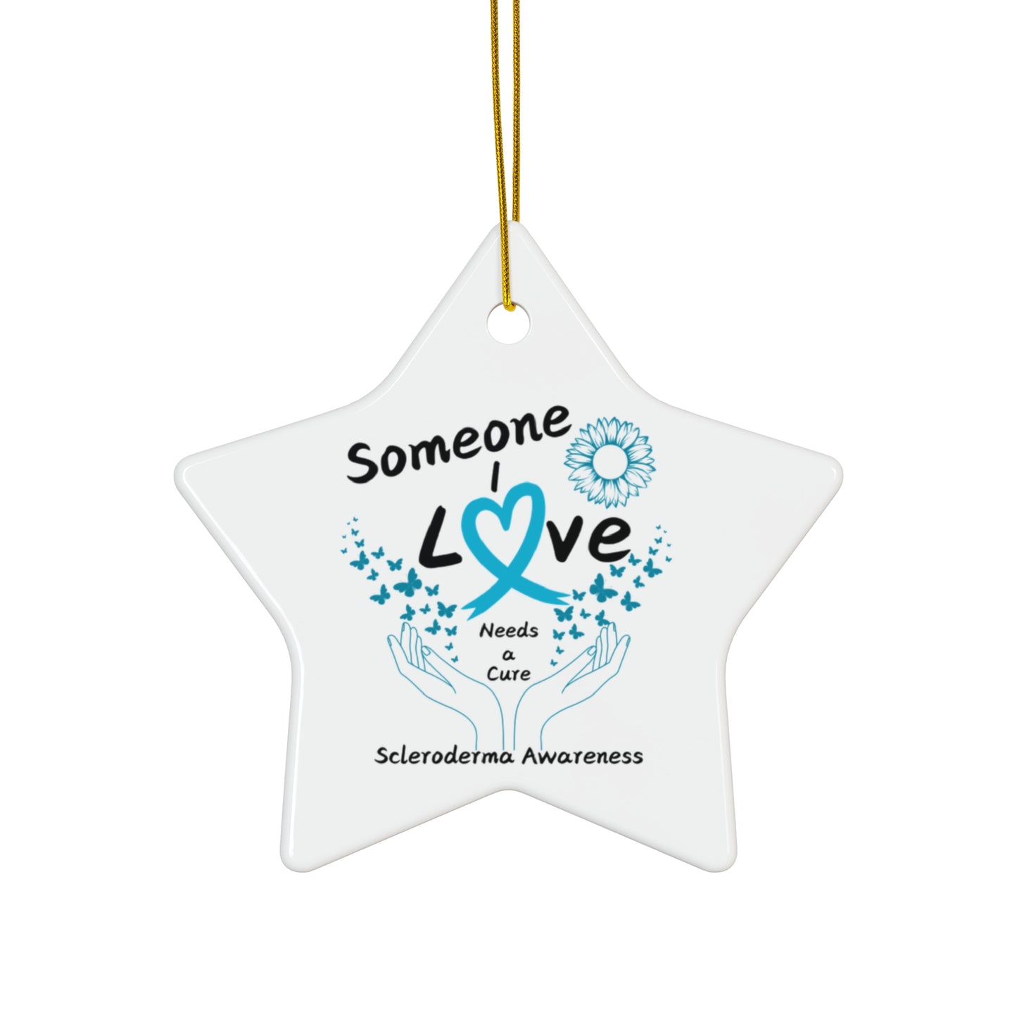 Scleroderma Awareness Ceramic Ornament, 4 Shapes