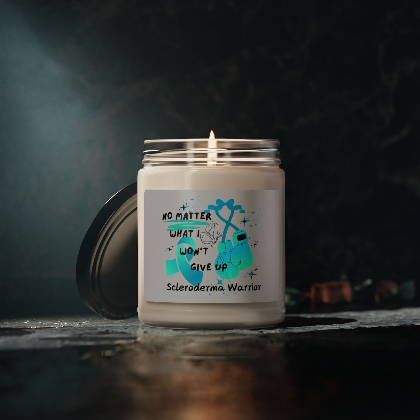 Scleroderma Warrior No Matter What I Won't Give Up  Scented Soy Candle, 9oz