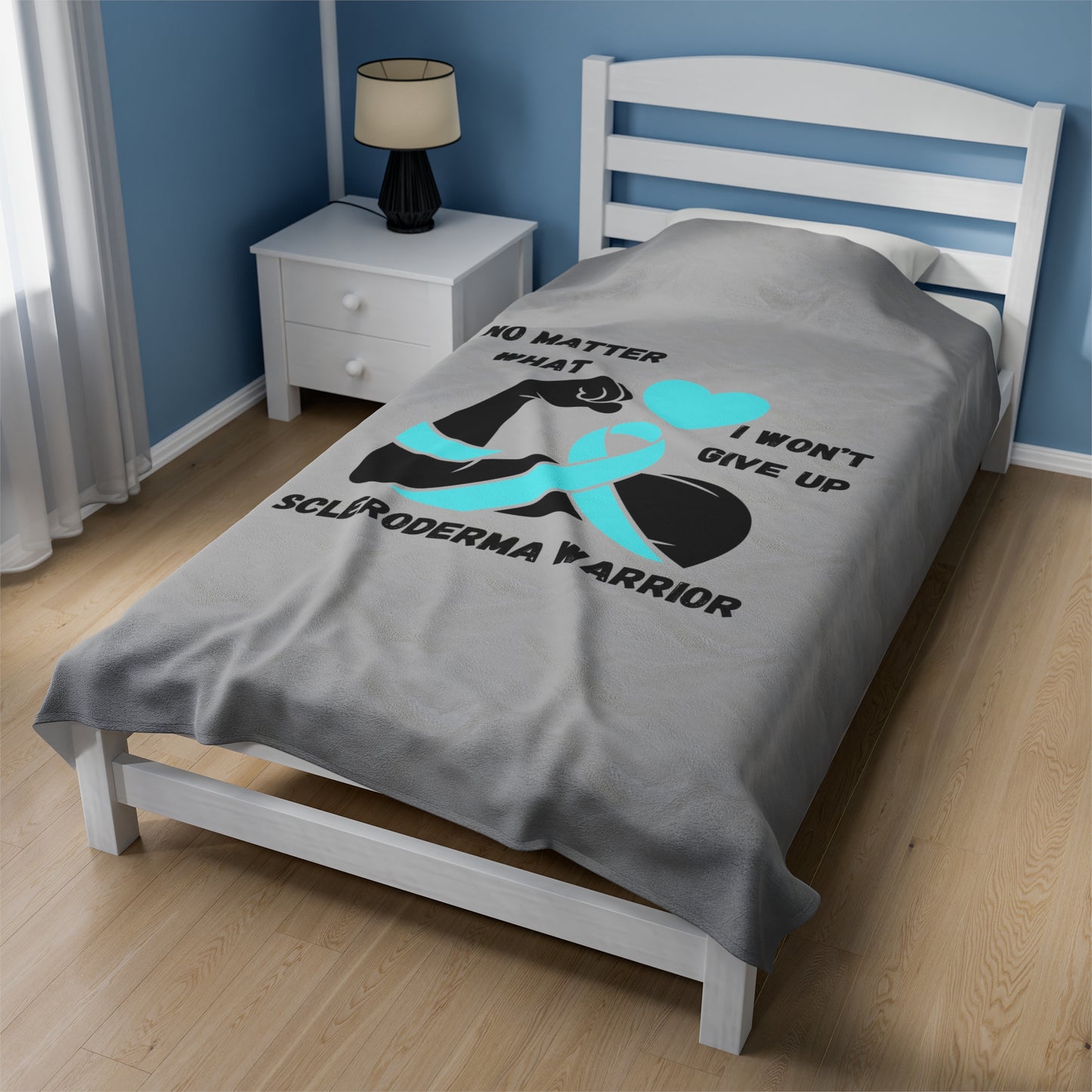 Scleroderma Awareness "I Won't Give Up" Velveteen Plush Blanket