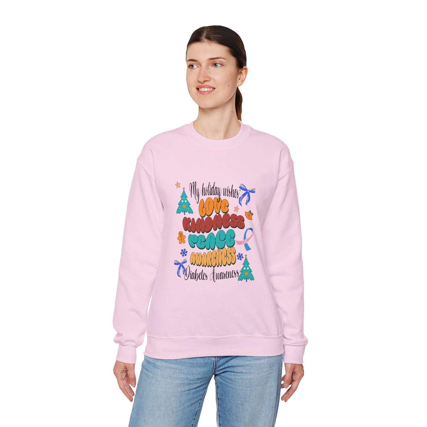 Diabetes Awareness Holiday Wishes Unisex Crewneck Sweatshirt