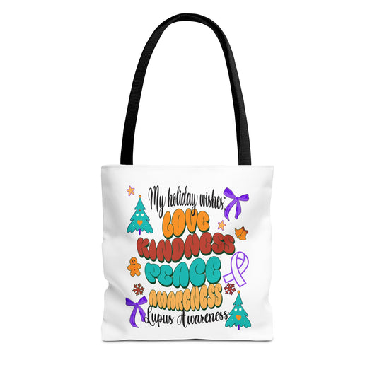 Lupus Awareness Holiday Wishes Tote Bag