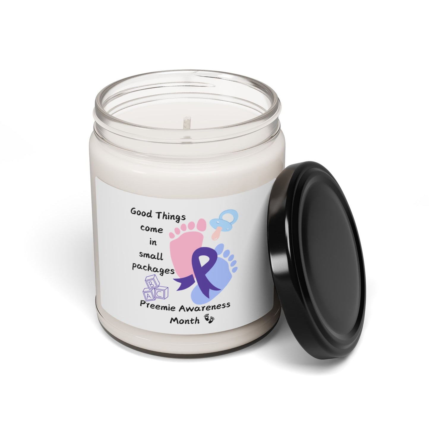 Preemie Awareness Prematurity Awareness Scented Soy Candle, 9oz