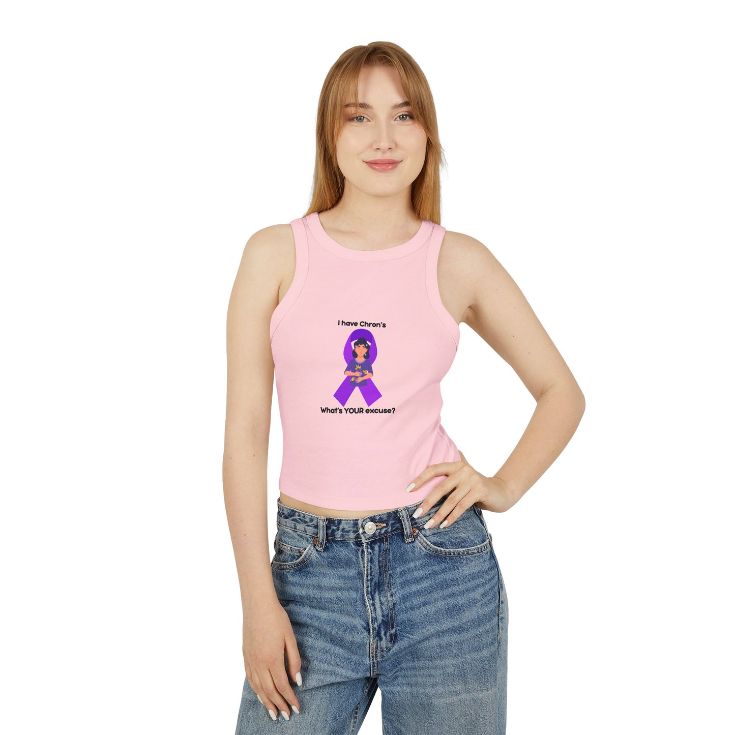 Chron's Disease Awareness Women's Micro Rib Racer Tank Top