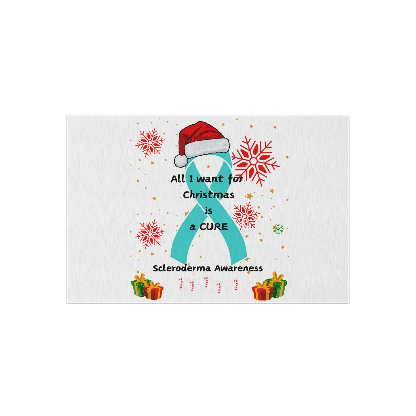 Scleroderma Awareness All I Want for Christmas is a Cure Home Decor Outdoor Rug