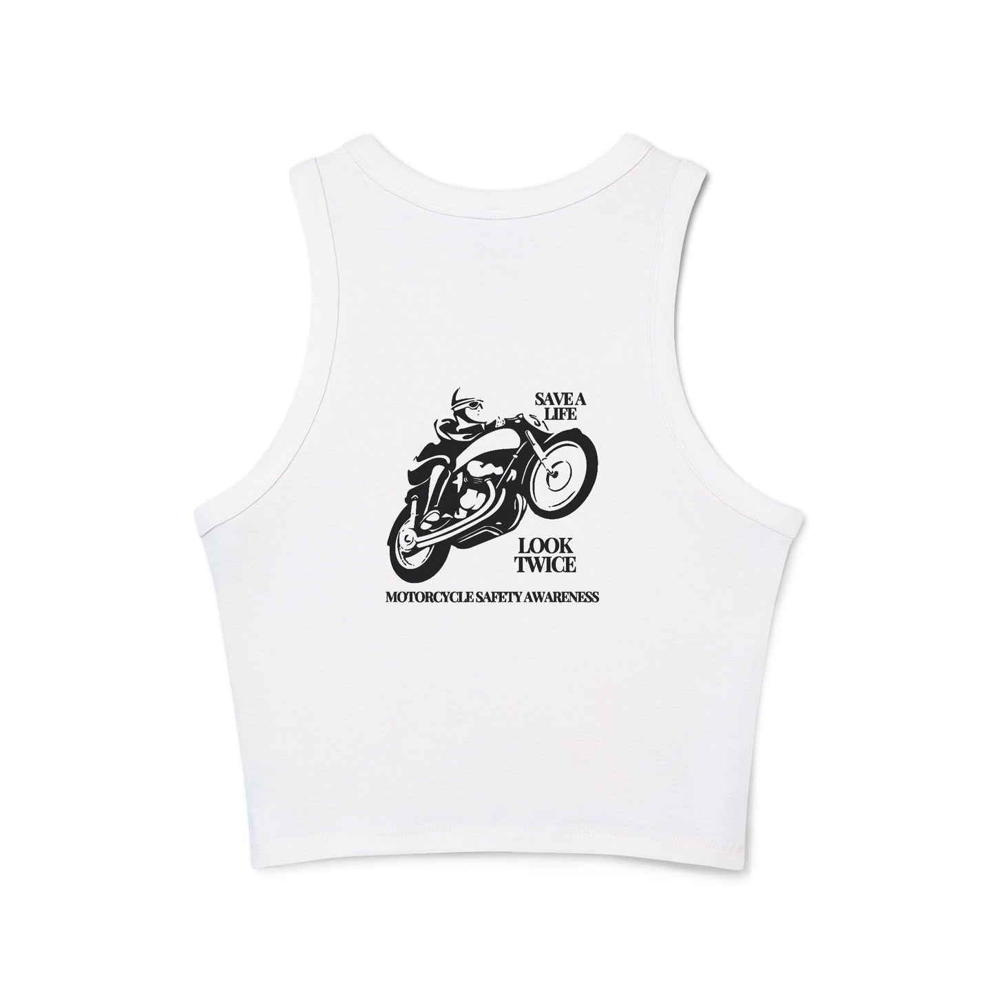 Motorcycle Safety Awareness Women's Micro Rib Racer Tank Top