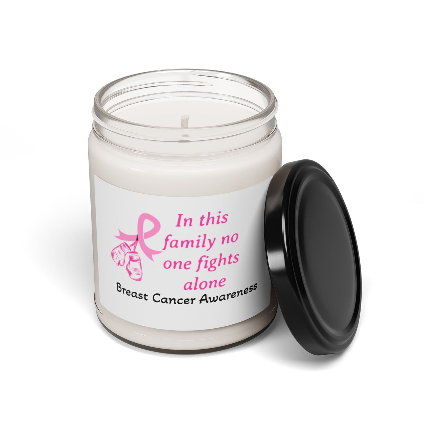 Soy Candle, Breast Cancer Awareness Candle, Pink Ribbon Candle, Supportive Family Candle, Scented Candle, Pink Ribbon Decor, Cancer Survivor