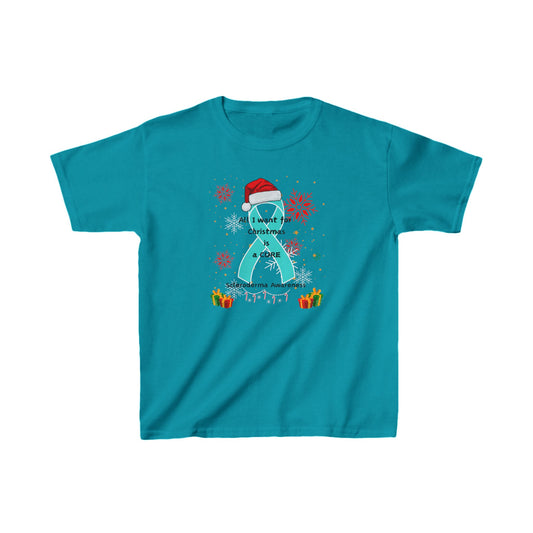 Scleroderma Awareness Kids Heavy Cotton™ Tee All I Want for Christmas is a Cure