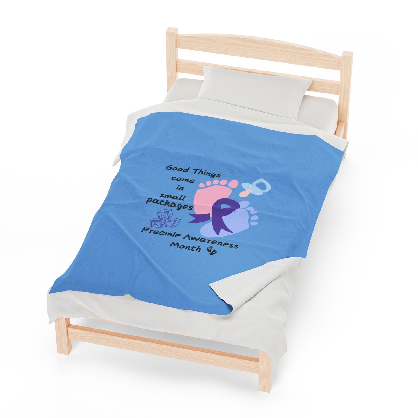 Preemie Awareness Prematurity Awareness Velveteen Plush Blanket