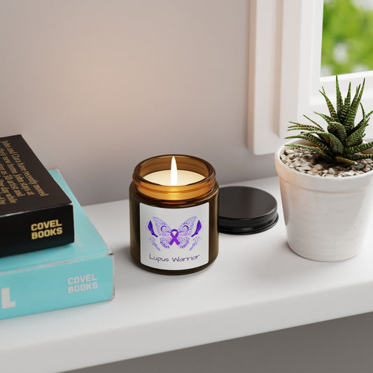 Lupus Warrior Scented Soy Candle (Multi-Size, Amber Jar)