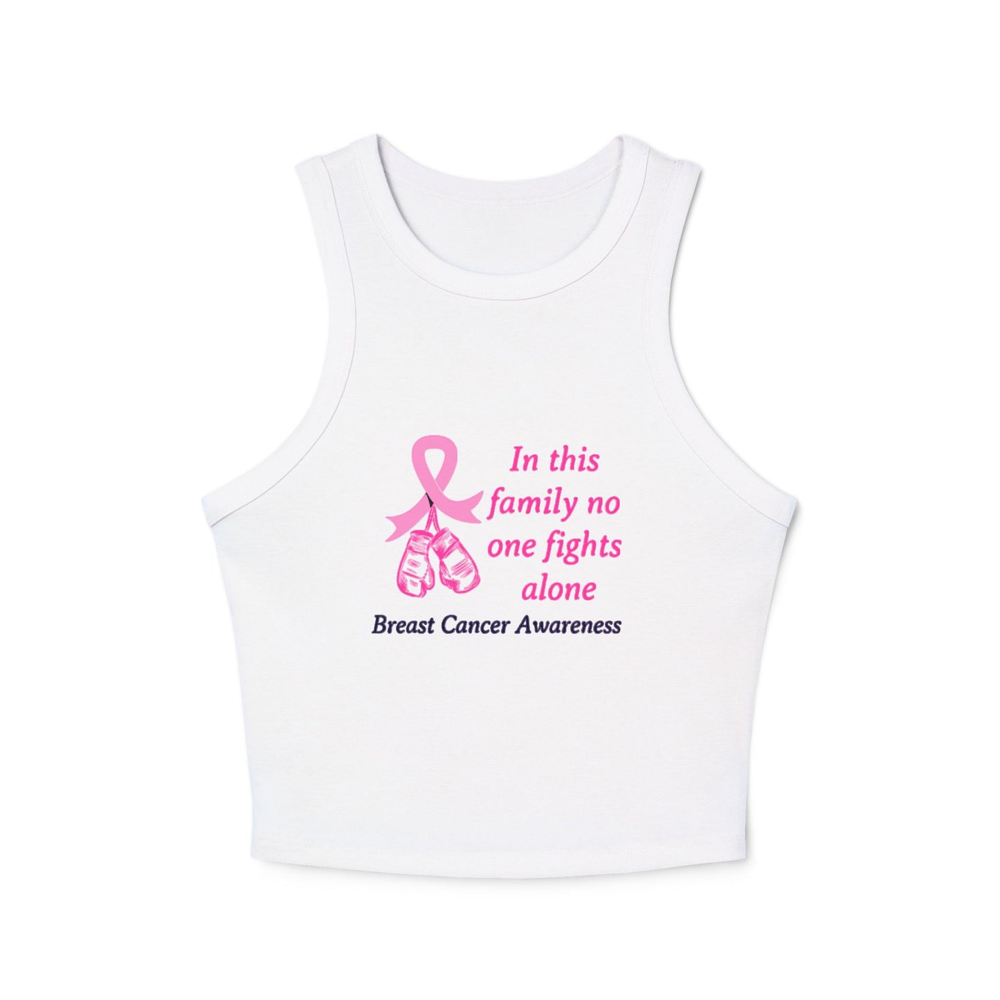 Tank Top, Breast Cancer Awareness Pink Ribbon Pink Boxing Gloves, Women's Racer Rib Tank, Survivor Support, Chemotherapy Shirt, Fight Like a