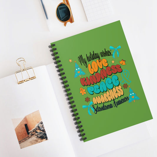 Scleroderma Awareness Holiday Wishes Spiral Notebook - Ruled Line