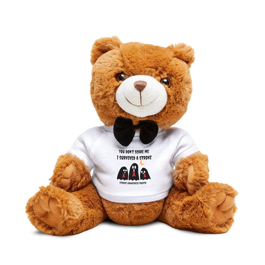 Stroke Awareness Halloween Teddy Bear with T-Shirt