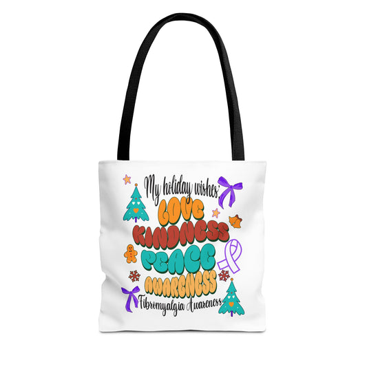 Fibromyalgia Awareness Holiday Wishes Tote Bag