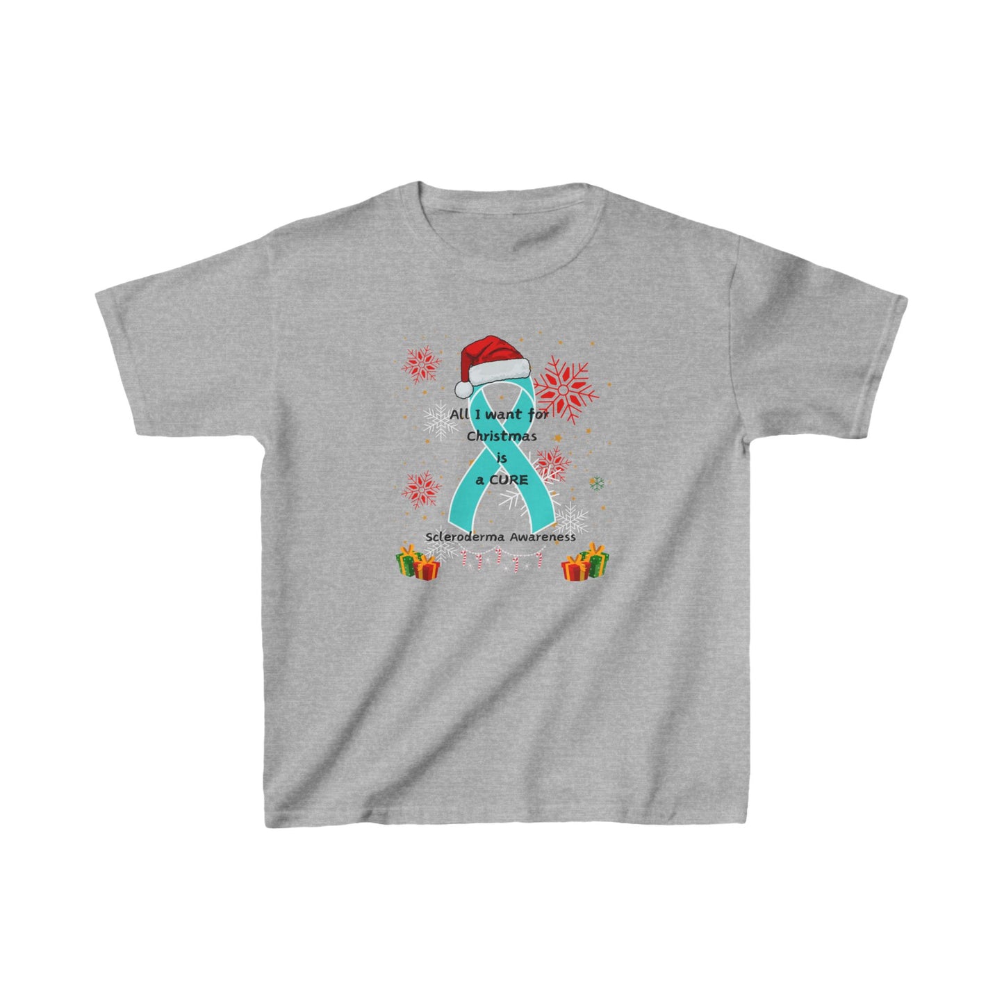 Scleroderma Awareness Kids Heavy Cotton™ Tee All I Want for Christmas is a Cure