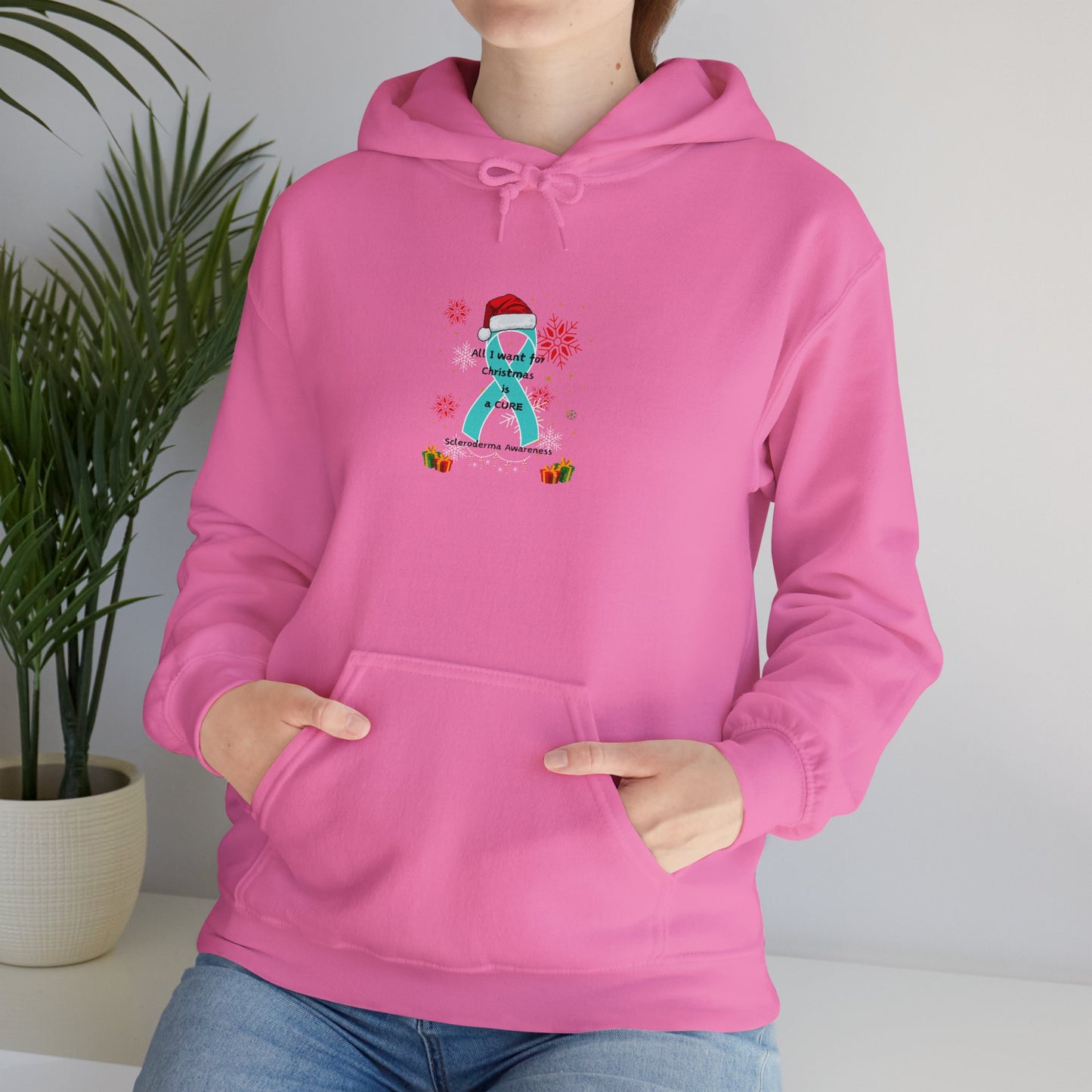 Scleroderma Awareness Hoodie Hooded Sweatshirt All I Want for Christmas is a Cure