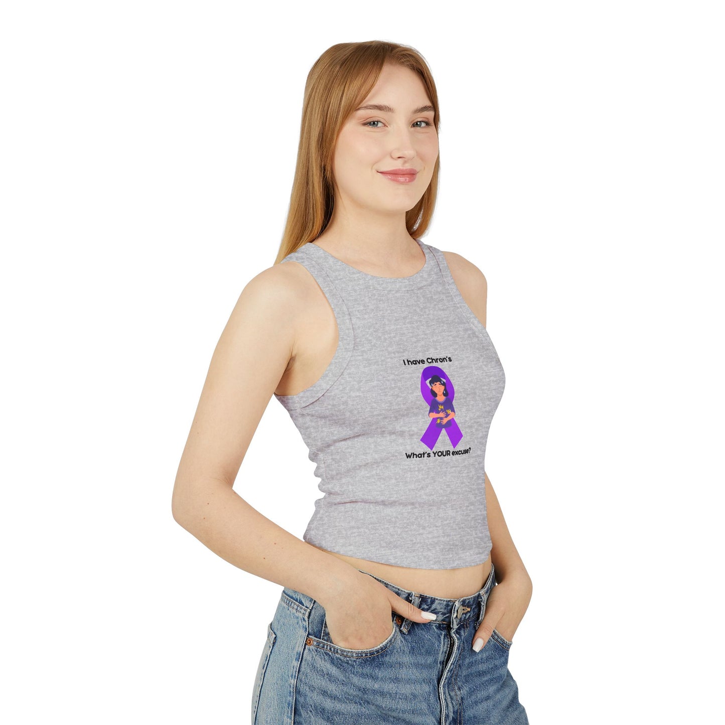 Chron's Disease Awareness Women's Micro Rib Racer Tank Top