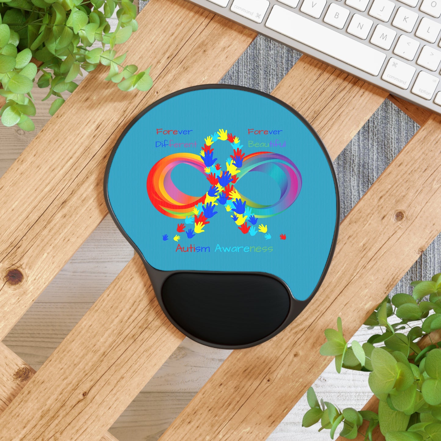 Autism Awareness Carpal Tunnel Ergonomic Mouse Pad With Wrist Rest