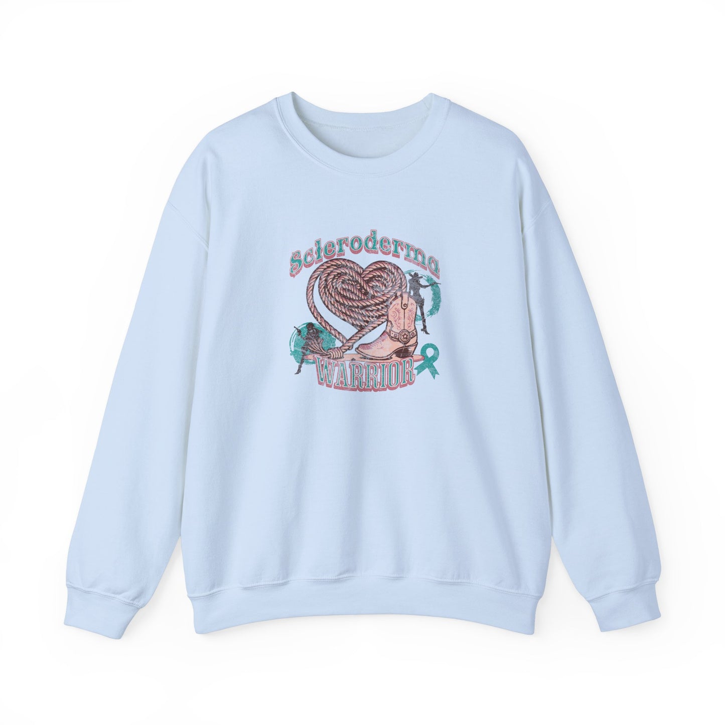 Scleroderma Warrior Valentine western themed Unisex Crewneck Sweatshirt