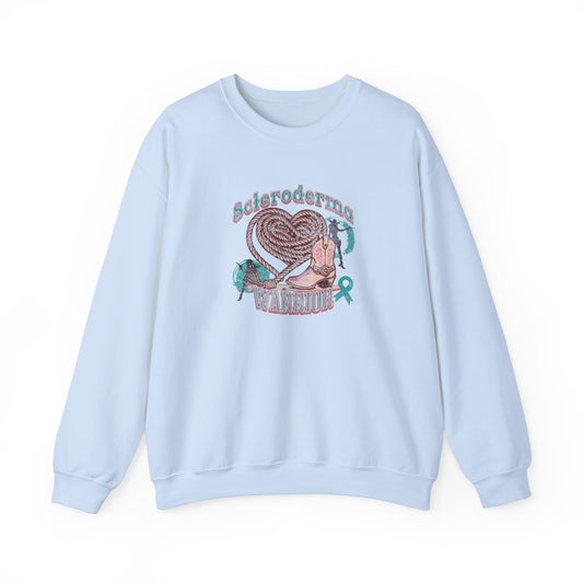 Scleroderma Warrior Valentine western themed Unisex Crewneck Sweatshirt