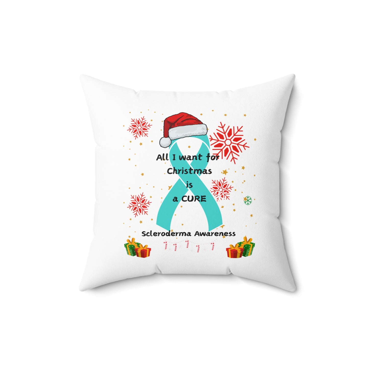 Scleroderma Awareness Holiday Home Decor Square Throw Pillow