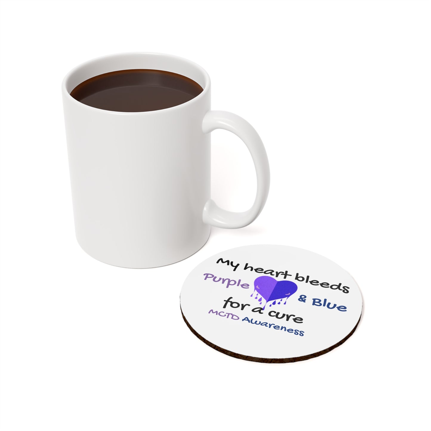 MCTD Awareness Cork Back Coaster