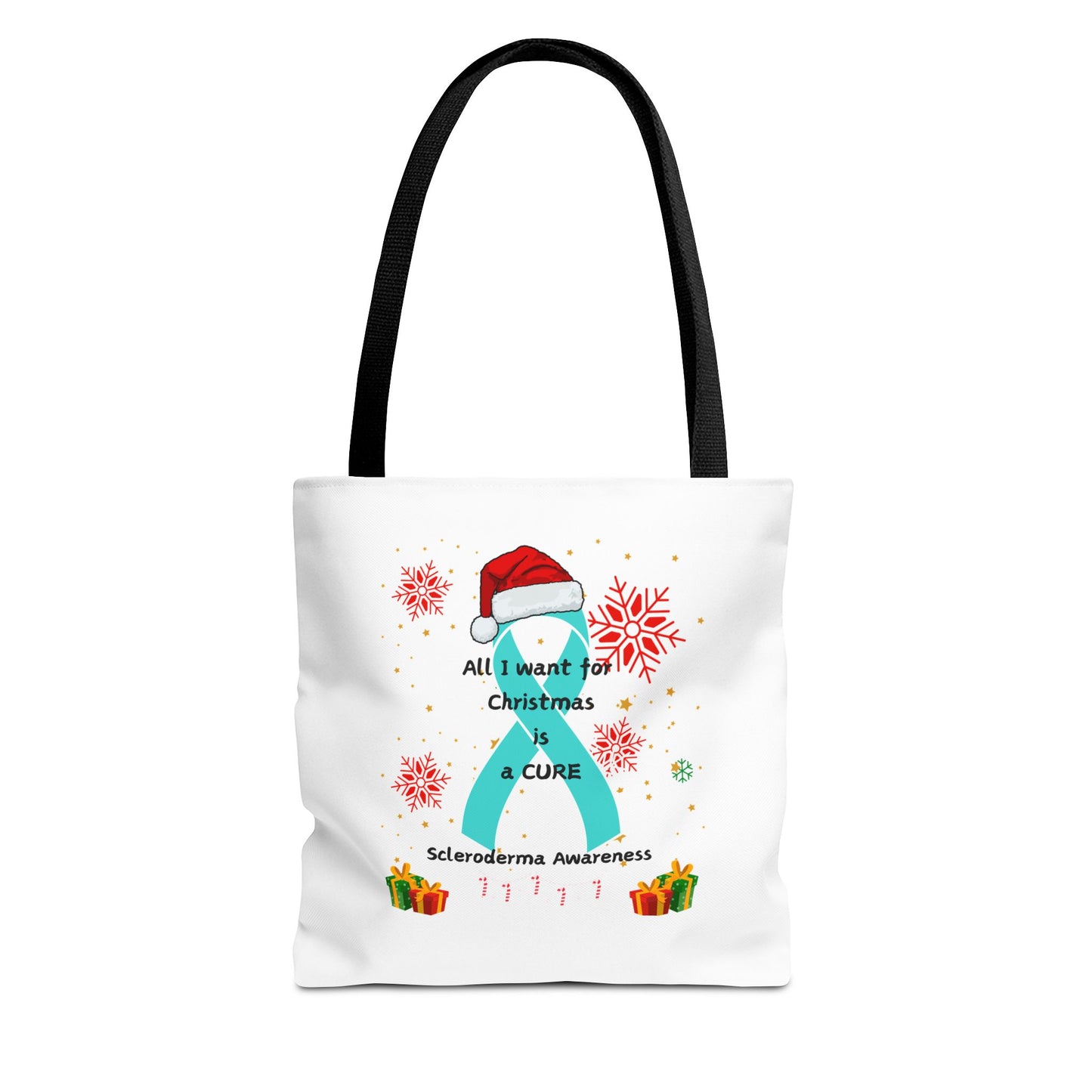 Scleroderma Awareness Tote Bag- All I Want for Christmas is a Cure