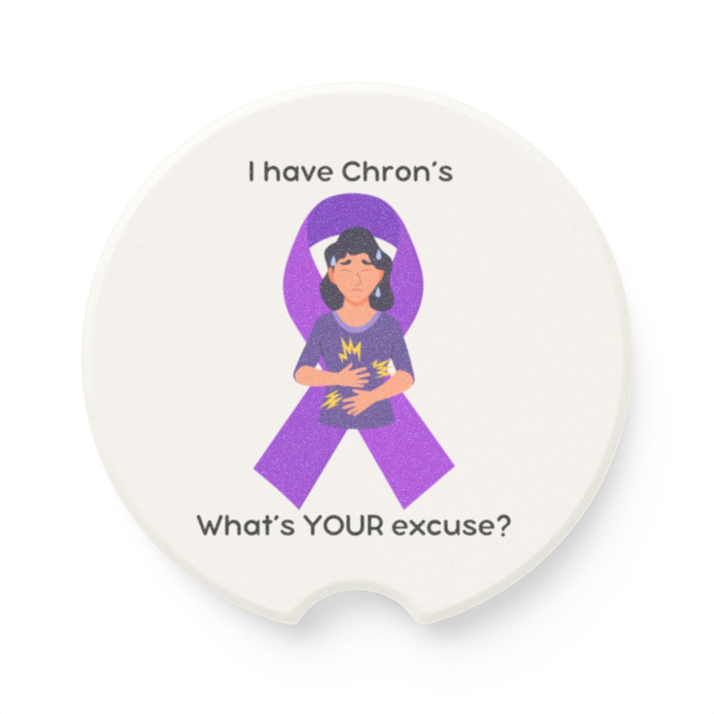 Chron's Disease Awareness Soapstone Car Coaster