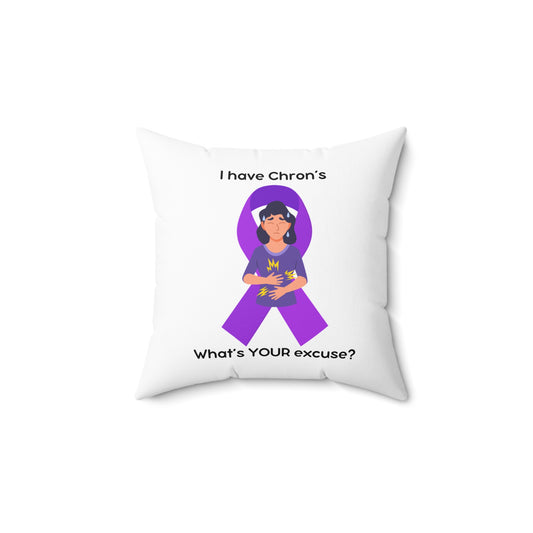 Chron's Disease Awareness Home Decor Square Throw Pillow