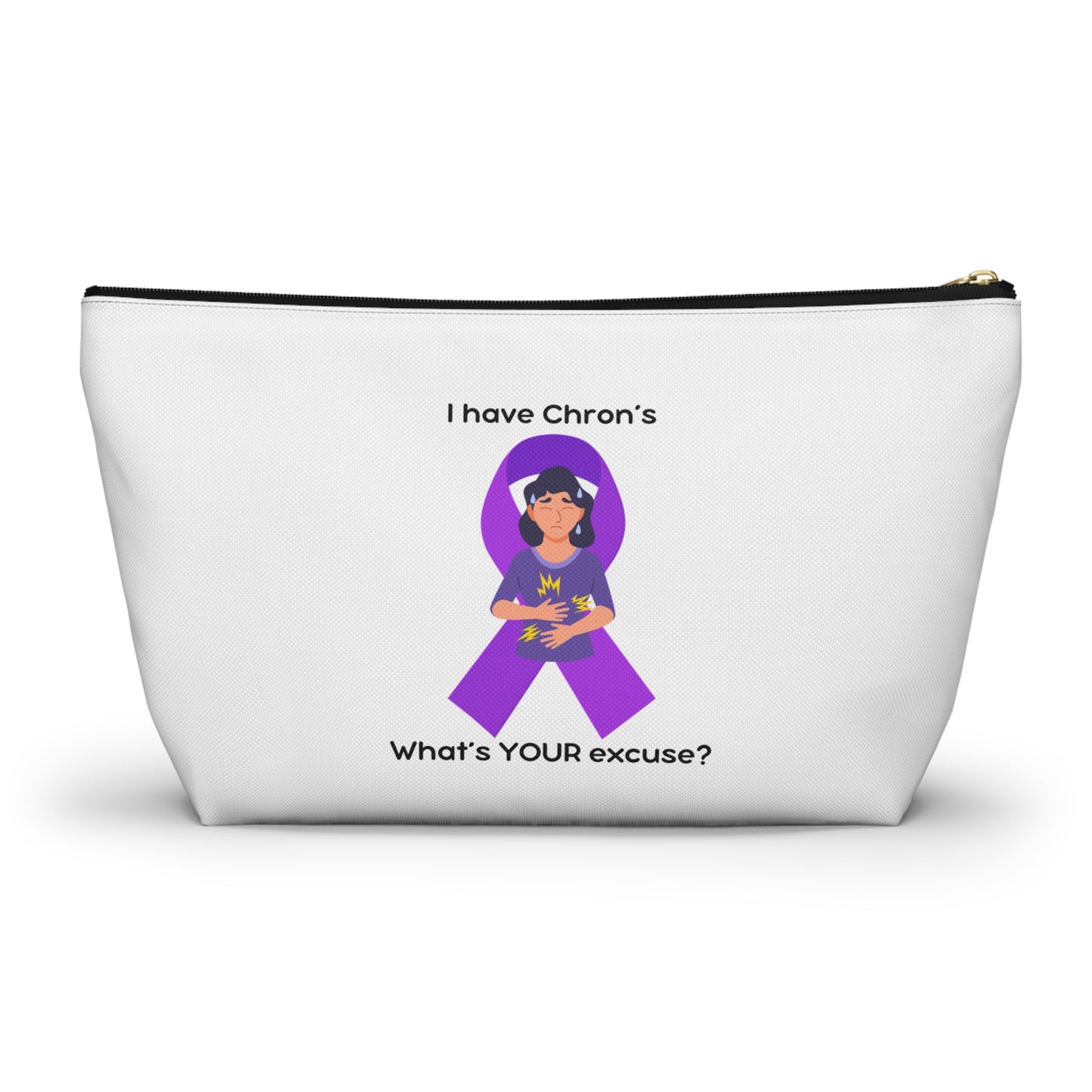 Chron's Disease Awareness Accessory Pouch w T-bottom