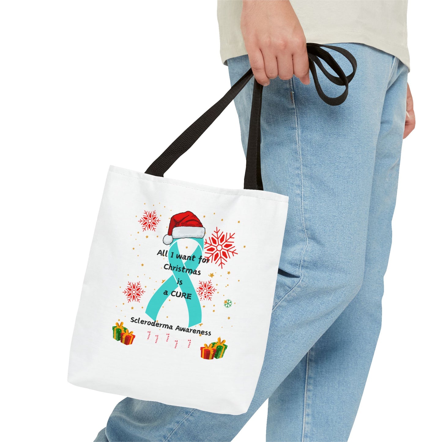 Scleroderma Awareness Tote Bag- All I Want for Christmas is a Cure