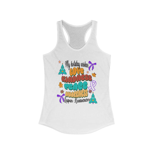 Lupus Awareness Holiday Wishes Women's Racerback Tank