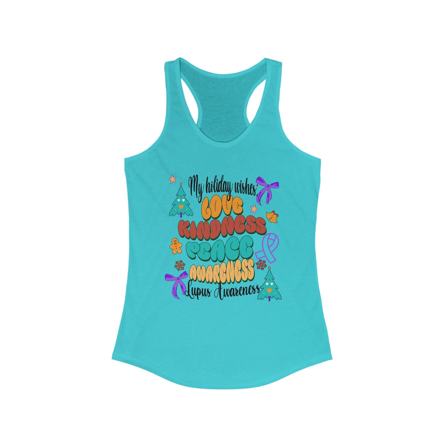 Lupus Awareness Holiday Wishes Women's Racerback Tank