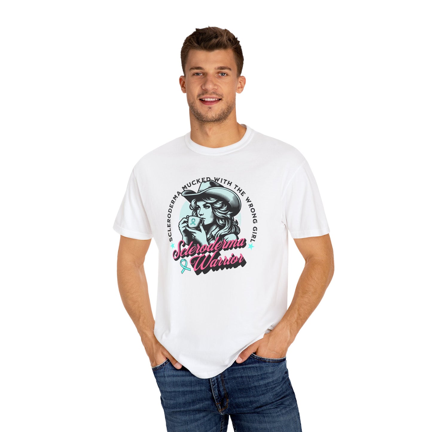 Scleroderma Warrior Valentine Western Theme Unisex Garment-Dyed T-shirt