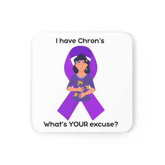 Chron's Disease Awareness Cork Back Coaster