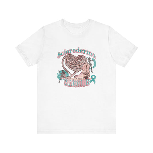 Scleroderma Warrior Valentine western theme Unisex Jersey Short Sleeve Tee