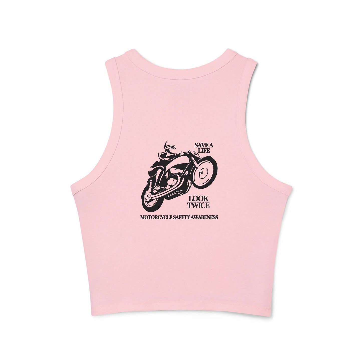 Motorcycle Safety Awareness Women's Micro Rib Racer Tank Top