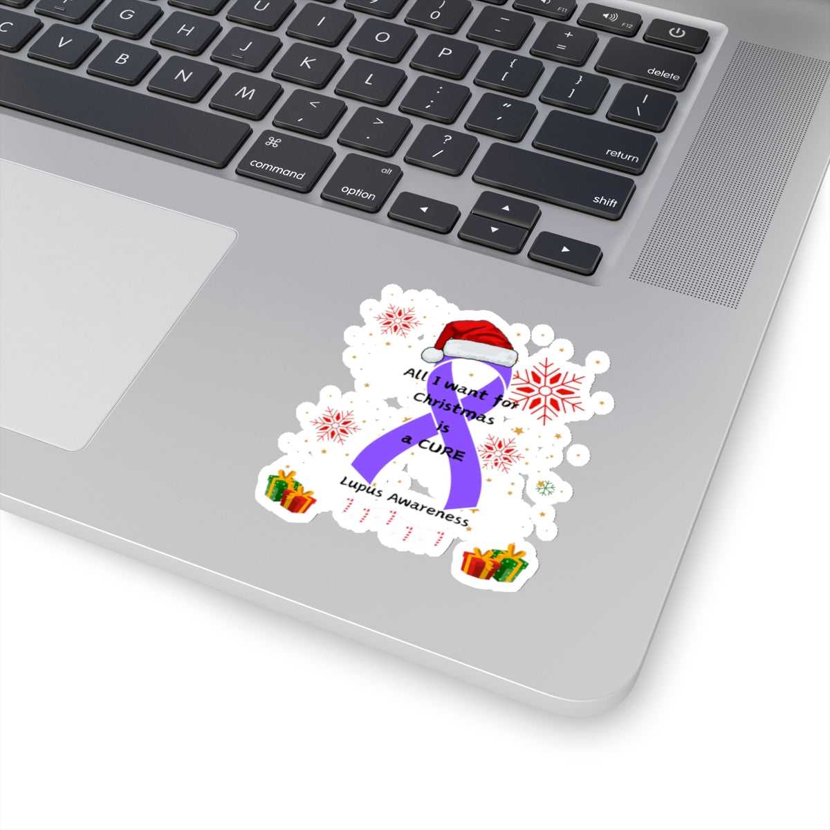 Lupus Awareness All I Want for Christmas Kiss-Cut Stickers